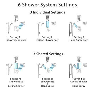 Delta Ara Dual Thermostatic Control Stainless Steel Finish Shower System, Showerhead, Ceiling Showerhead, Grab Bar Hand Spray SS27T967SS8