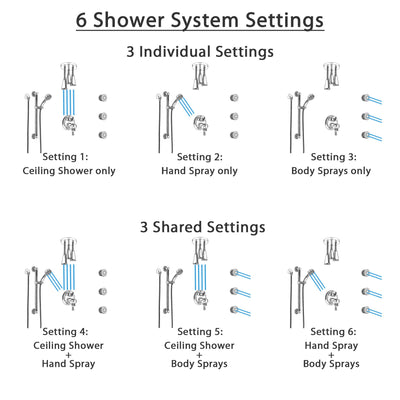 Delta Cassidy Chrome Dual Thermostatic Control Integrated Diverter Shower System, Ceiling Showerhead, 3 Body Sprays, and Grab Bar Hand Spray SS27T9976