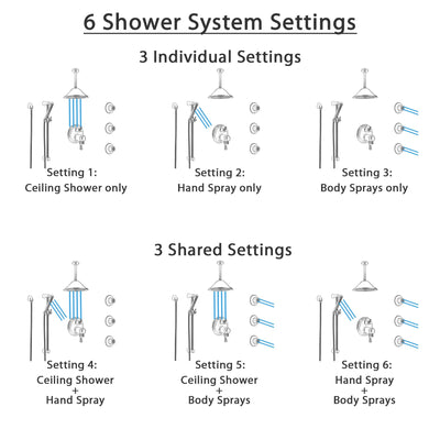 Delta Cassidy Dual Thermostatic Control Stainless Steel Finish Shower System, Ceiling Showerhead, 3 Body Jets, Hand Spray SS27T997SS6