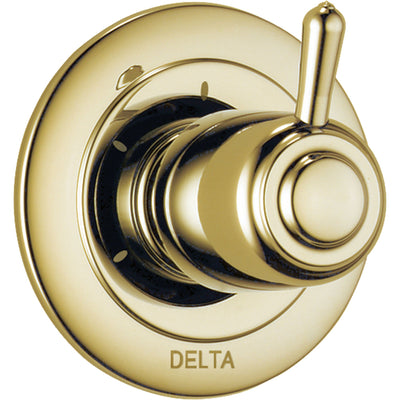 Delta 3-Setting Polished Brass Single Handle Shower Diverter with Valve D176V