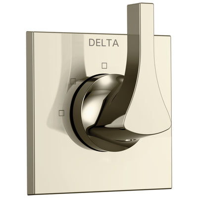 Delta Zura Collection Polished Nickel Finish Modern 3-Setting 2-Port Single Handle Shower Diverter Includes Rough-in Valve D2057V