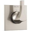 Delta Zura Collection Stainless Steel Finish Modern 3-Setting 2-Port Single Handle Shower Diverter Trim Kit (Valve Sold Separately) 743955