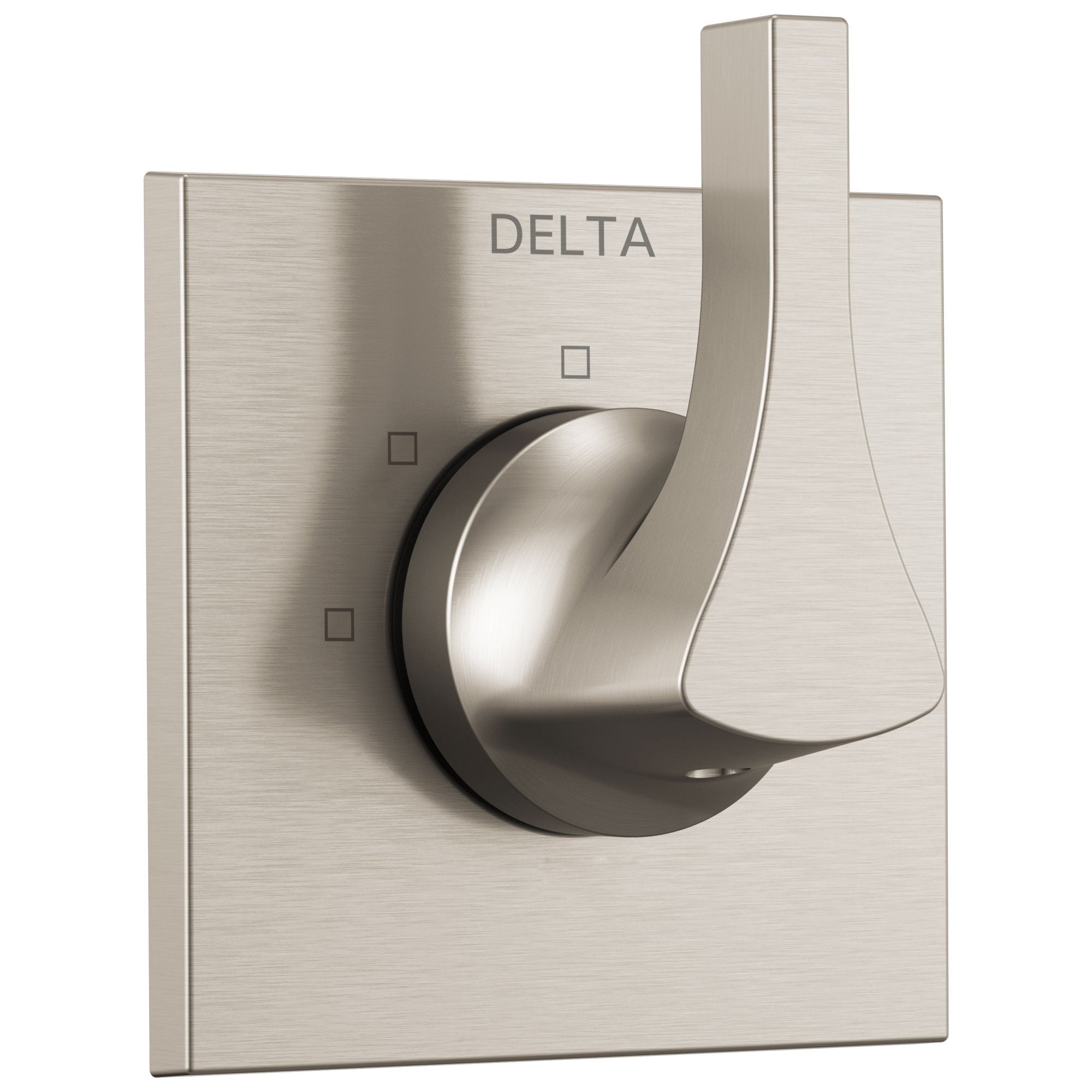 Delta Zura Collection Stainless Steel Finish Modern 3-Setting 2-Port Single Handle Shower Diverter Includes Rough-in Valve D2056V