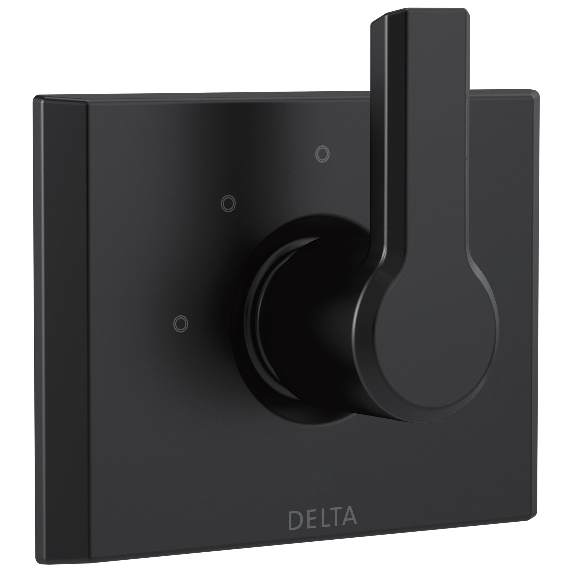 Delta Pivotal Modern Matte Black Finish 3-Setting 2 Outlet Port Shower System Diverter Includes Lever Handle and Rough-in Valve D3572V