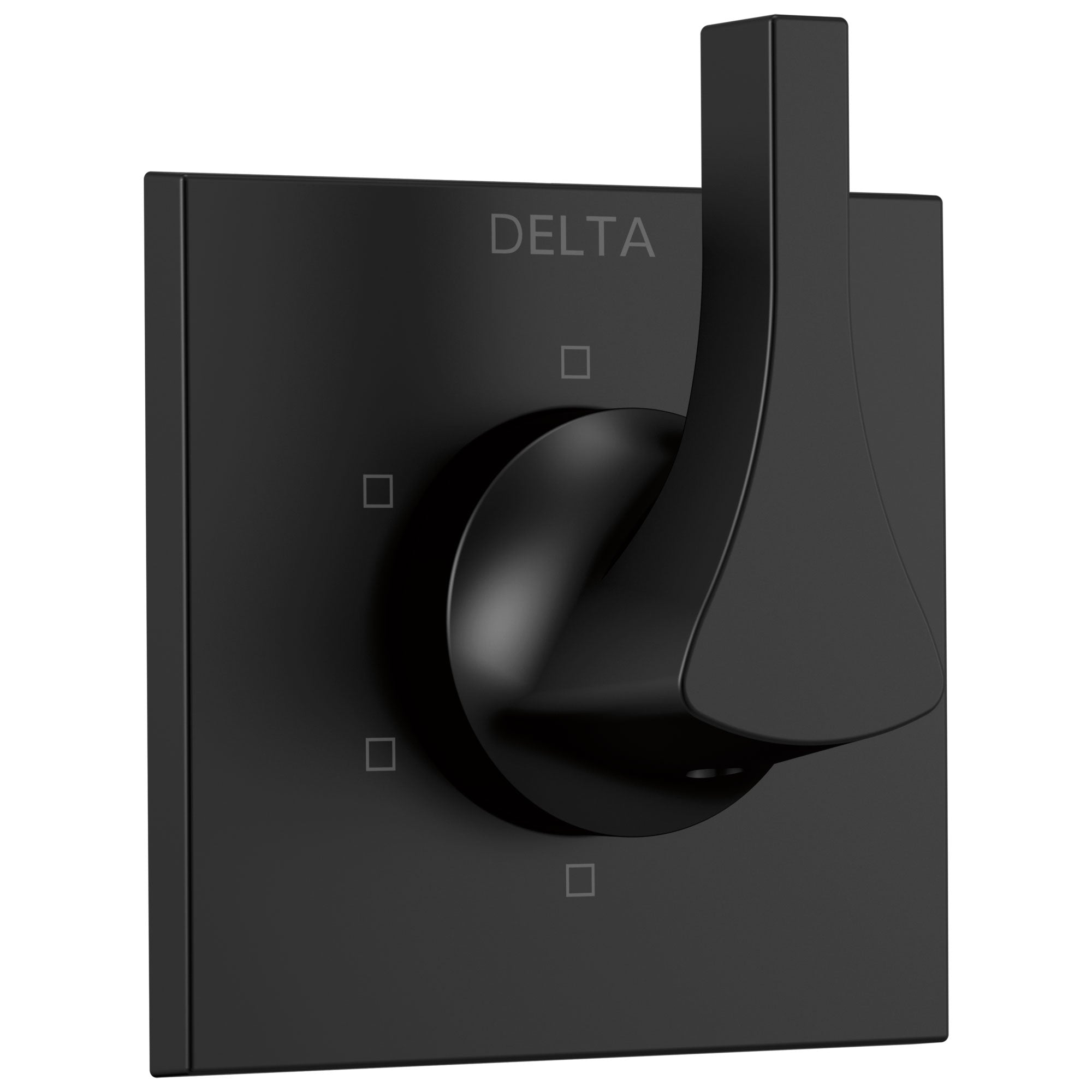 Delta Zura Matte Black Finish 6-Setting 3 Outlet Port Shower System Diverter Includes Lever Handle and Rough-in Valve D3568V