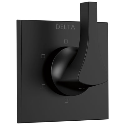 Delta Zura Matte Black Finish 6-Setting 3 Outlet Port Shower System Diverter Includes Lever Handle and Rough-in Valve D3568V
