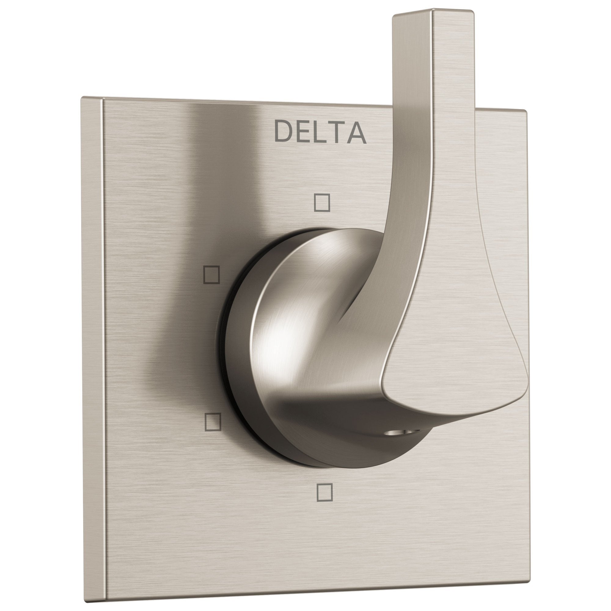 Delta Zura Collection Stainless Steel Finish 6-Setting 3-Port Modern Shower Diverter Includes Rough-in Valve D2050V