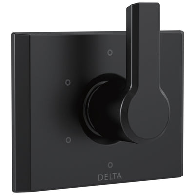 Delta Pivotal Modern Matte Black Finish 6-Setting 3 Outlet Port Shower System Diverter Includes Lever Handle and Rough-in Valve D3561V