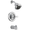 Delta Chrome Finish Monitor 13 Series Single Handle Pressure Balanced Tub and Shower Combination Faucet Includes Rough-in Valve with Stops D2526V