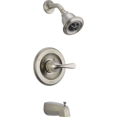 Delta Classic Stainless Steel Finish Tub and Shower Faucet Includes Valve D358V