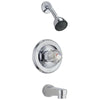 Delta Chrome Finish Monitor 13 Series Classic Single Acrylic Knob Tub and Shower Combination Faucet Trim Kit (Valve Sold Separately) DT13422PDSOS