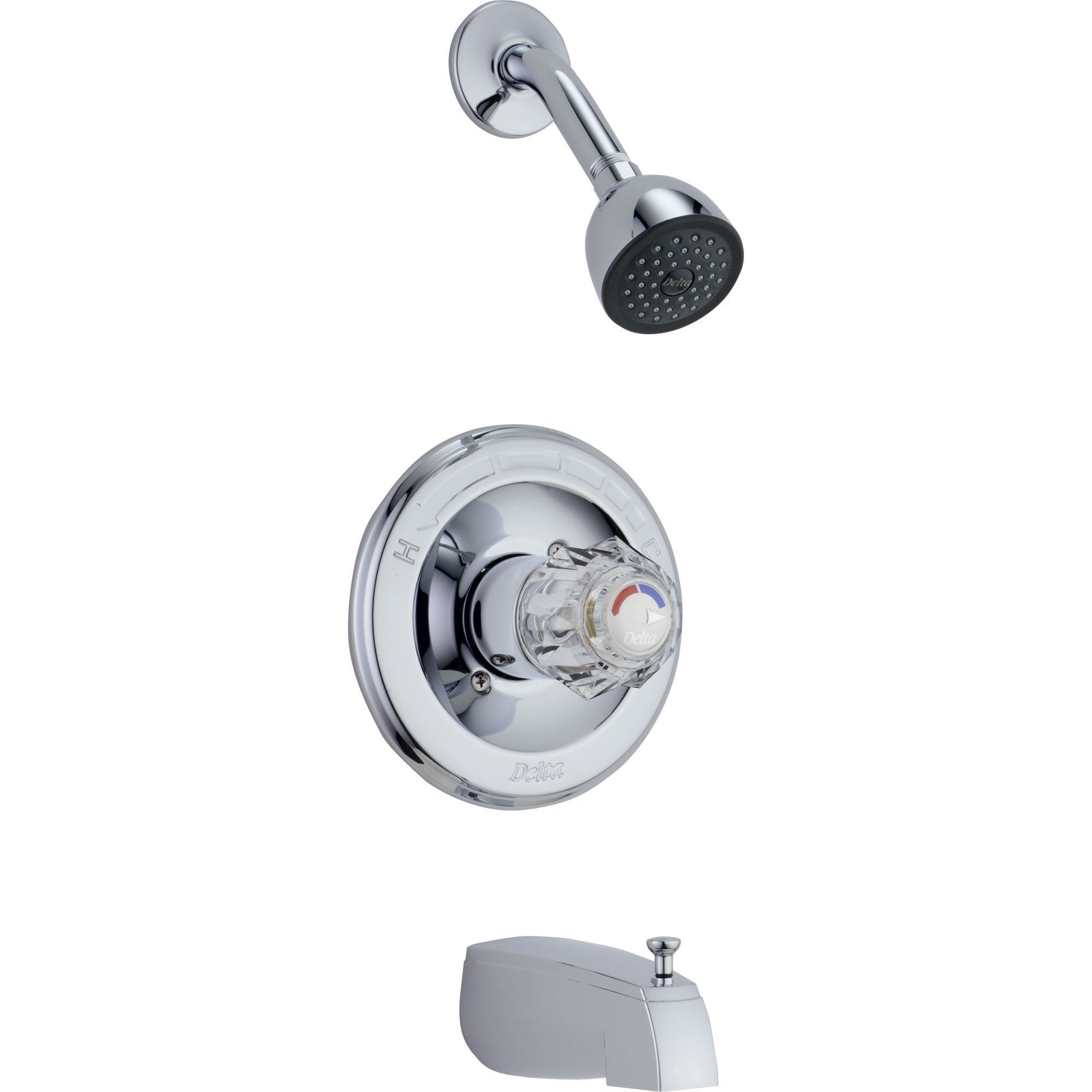 Delta Classic Chrome Single Control Knob Tub and Shower Faucet with Valve D303V