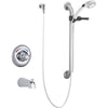 Delta Core Chrome Tub Only Faucet w/ Hand Shower & Grab Bar Includes Valve D973V