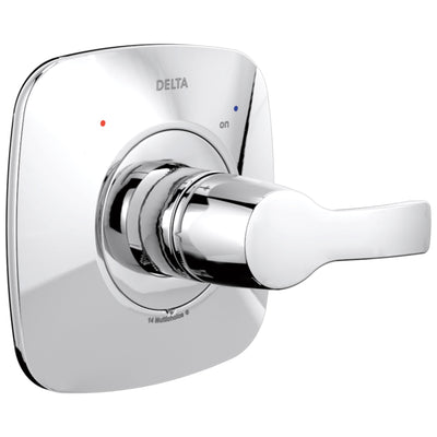 Delta Tesla Collection Chrome Finish Monitor 14 Series Modern Shower Valve Control Handle Includes Rough-in Valve with Stops D2049V