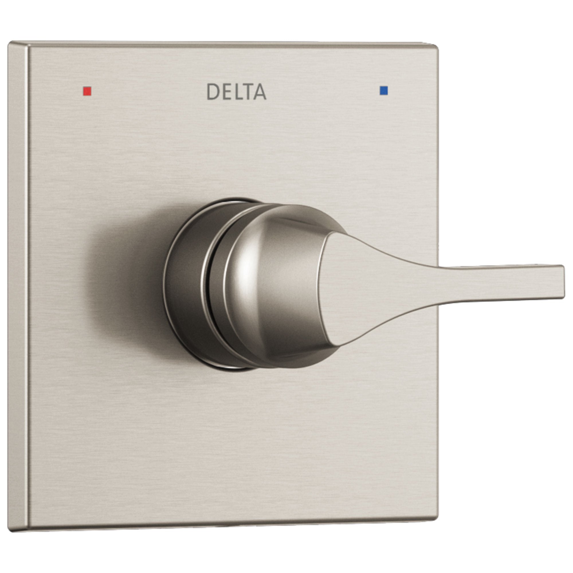 Delta Zura Collection Stainless Steel Finish Monitor 14 Single Handle Square Shower Faucet Control Handle Includes Rough-in Valve with Stops D2039V