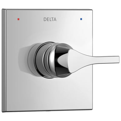 Delta Zura Collection Chrome Finish Monitor 14 Series Single Handle Square Shower Faucet Control Handle Includes Rough-in Valve without Stops D2042V
