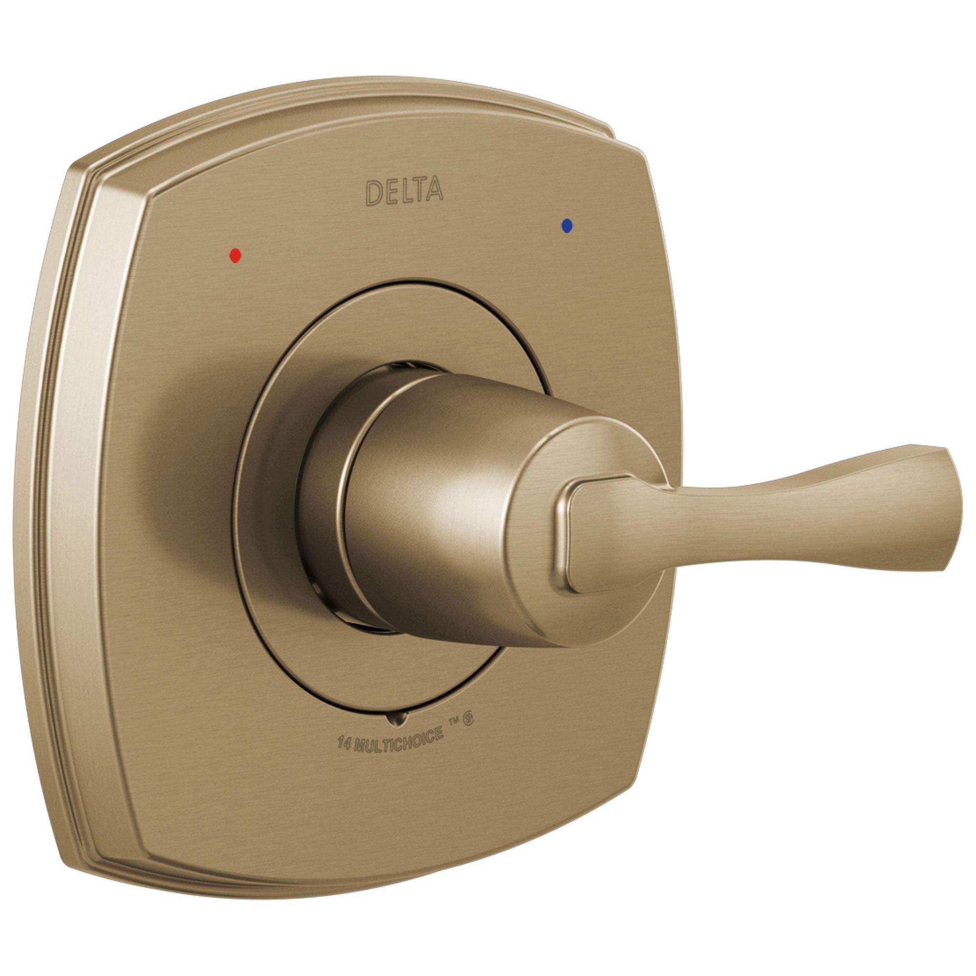 Delta Stryke Champagne Bronze Finish 14 Series Single Lever Handle Shower Faucet Control Only Trim Kit (Requires Valve) DT14076CZ