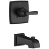 Delta Ashlyn Matte Black Finish Monitor 14 Series Wall Mount Tub only Faucet Includes Single Handle, Cartridge, and Valve with Stops D3524V