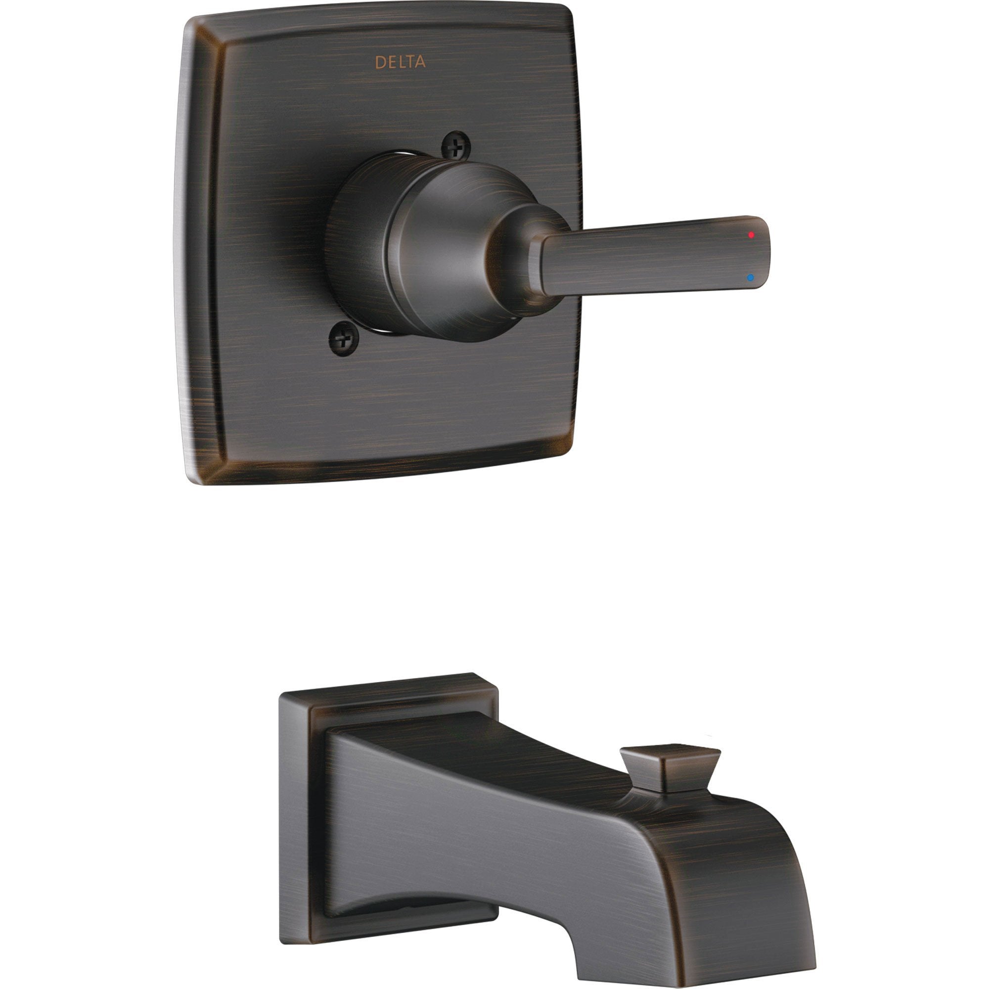 Delta Ashlyn Modern 14 Series Venetian Bronze Finish Single Handle Wall Mounted Tub Only Faucet INCLUDES Rough-in Valve D1238V