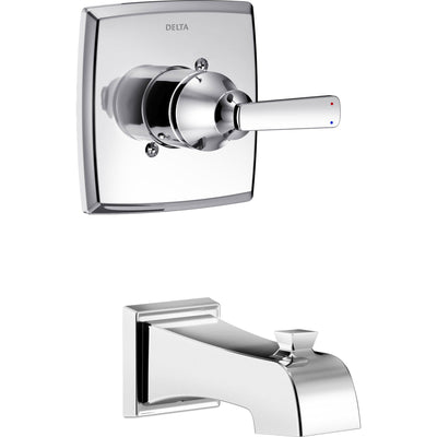 Delta Ashlyn Modern 14 Series Chrome Finish Single Handle Wall Mounted Tub Only Faucet INCLUDES Rough-in Valve with Stops D1241V