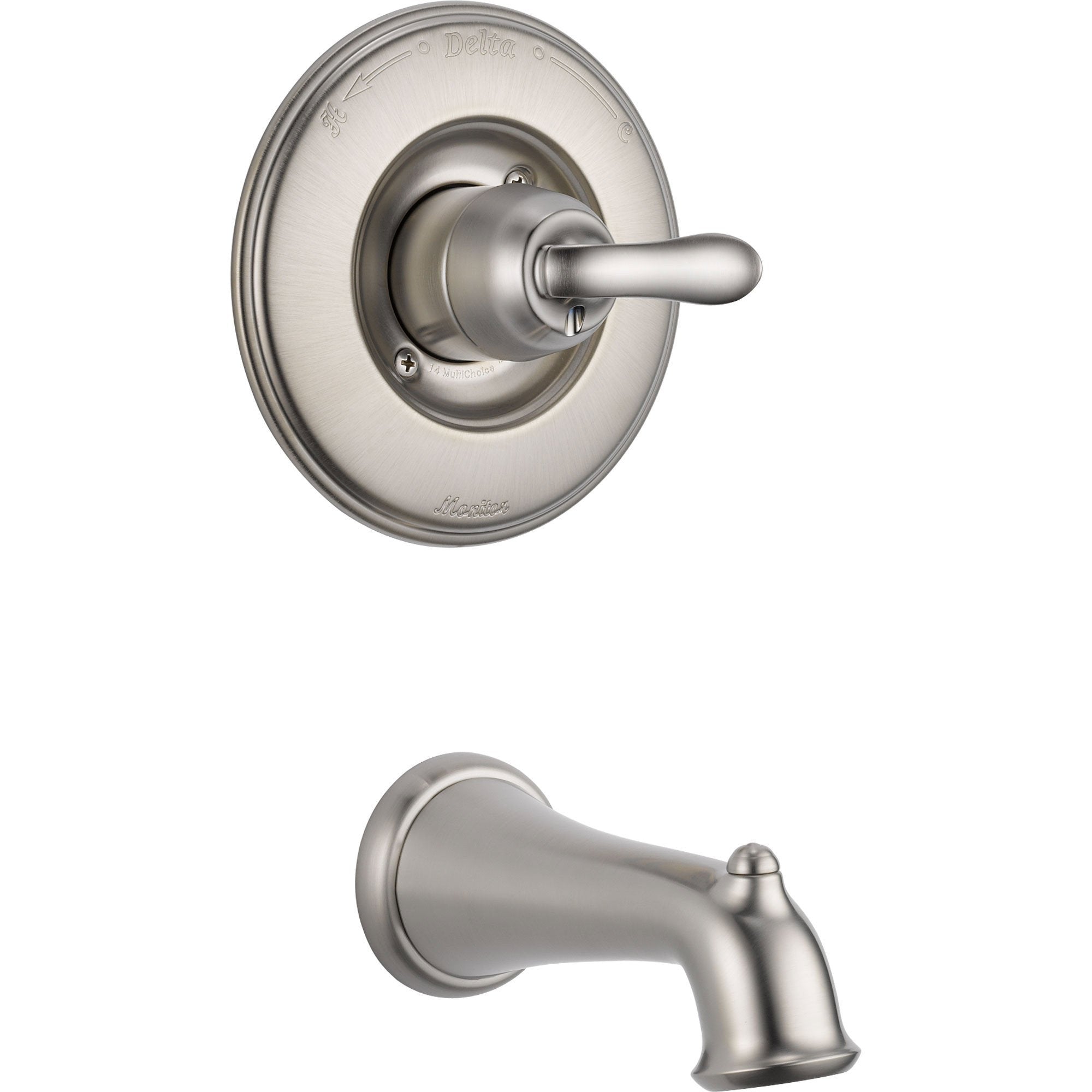 Delta Linden Stainless Steel Finish Single Handle Tub Only Faucet w/ V ...