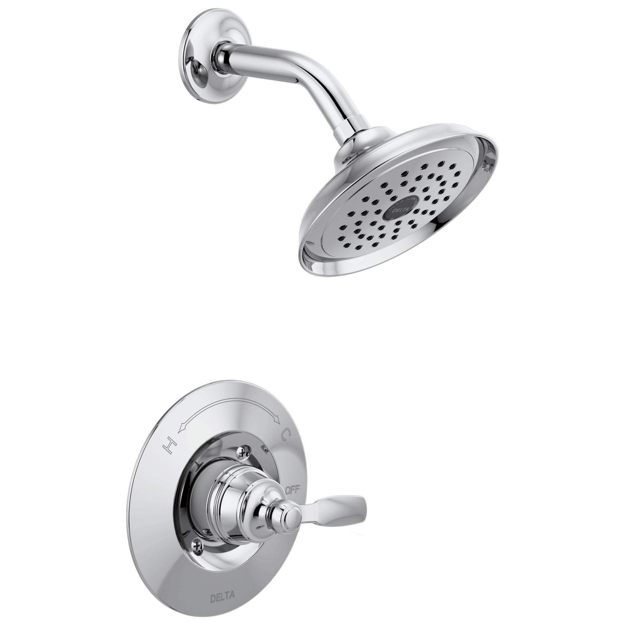 Delta Woodhurst Chrome Finish Shower only Faucet Includes Single Lever Handle, Cartridge, and Valve with Stops D3522V