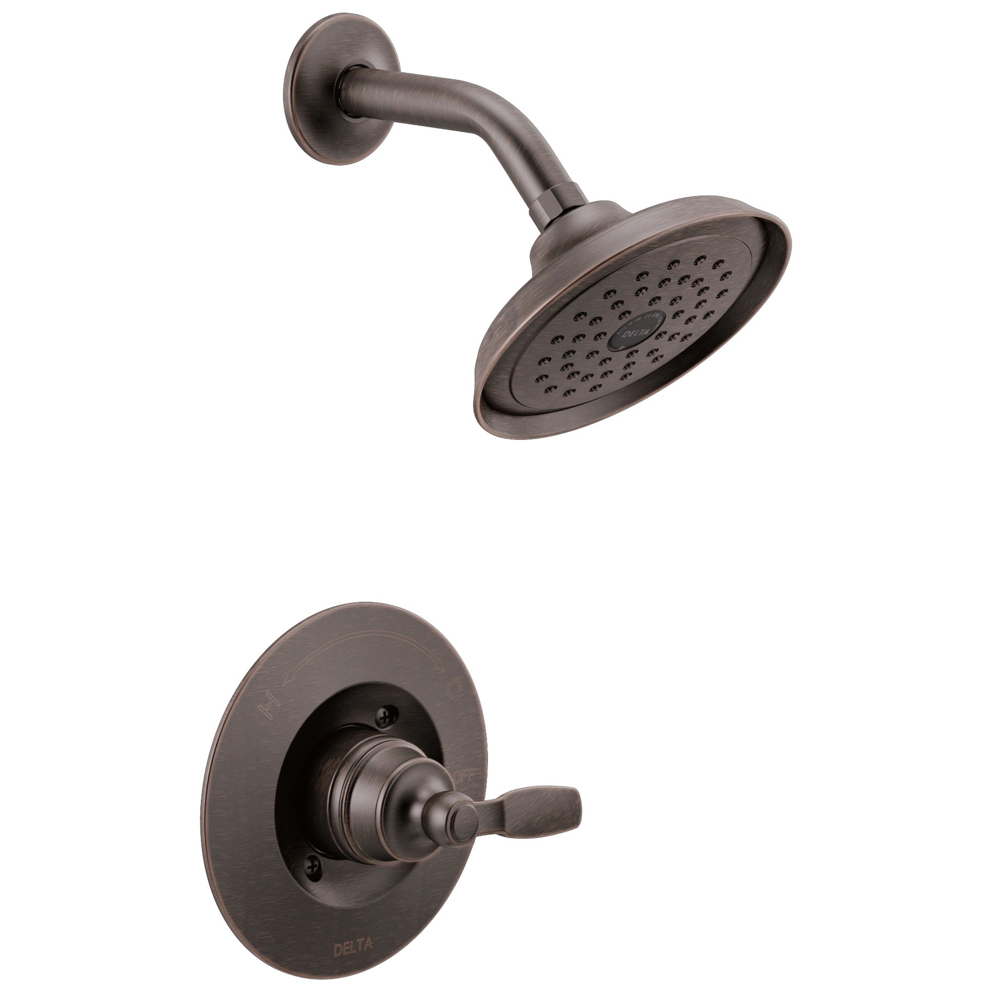 Delta Woodhurst Venetian Bronze Finish Shower only Faucet Includes Single Lever Handle, Cartridge, and Valve with Stops D3520V