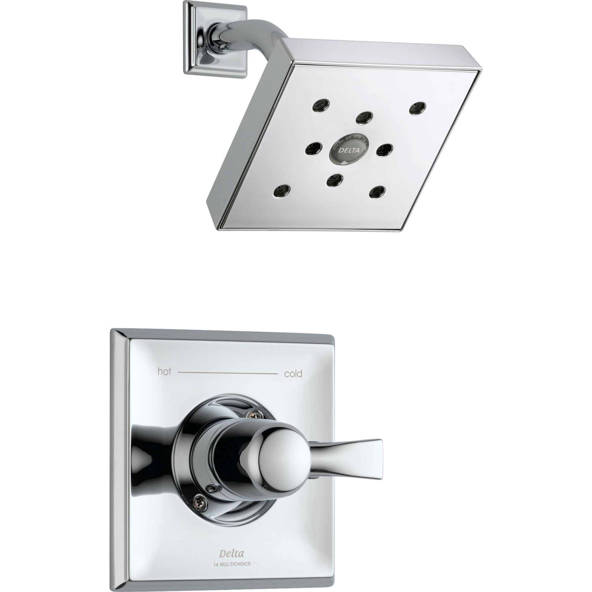 Delta Dryden Chrome Large Modern Square Shower Only Faucet Trim Kit 573189