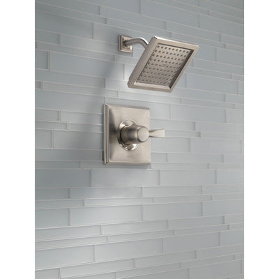 Delta Dryden Collection Stainless Steel Finish Monitor 14 Series 2.5 GPM Square Shower only Faucet Includes Rough-in Valve with Stops D2472V