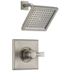 Delta Dryden Collection Stainless Steel Finish Monitor 14 Water Efficient Square Shower only Faucet Includes Rough-in Valve with Stops D2468V
