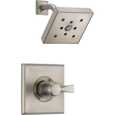 Delta Dryden Stainless Steel Finish Square Shower Only Faucet with Valve D635V