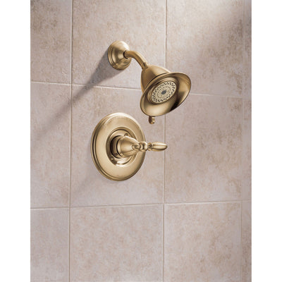 Delta Victorian Collection Champagne Bronze Traditional Monitor 14 Shower Faucet INCLUDES Single Lever Handle and Rough-Valve with Stops D1573V