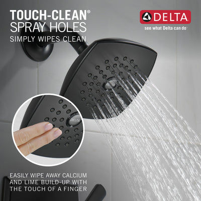 Delta Ashlyn Matte Black Finish Monitor 14 Series Shower only Faucet Includes Single Lever Handle, Cartridge, and Rough Valve with Stops D3506V