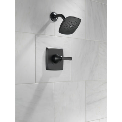 Delta Ashlyn Matte Black Finish Monitor 14 Series Shower only Faucet Includes Single Lever Handle, Cartridge, and Rough Valve without Stops D3505V
