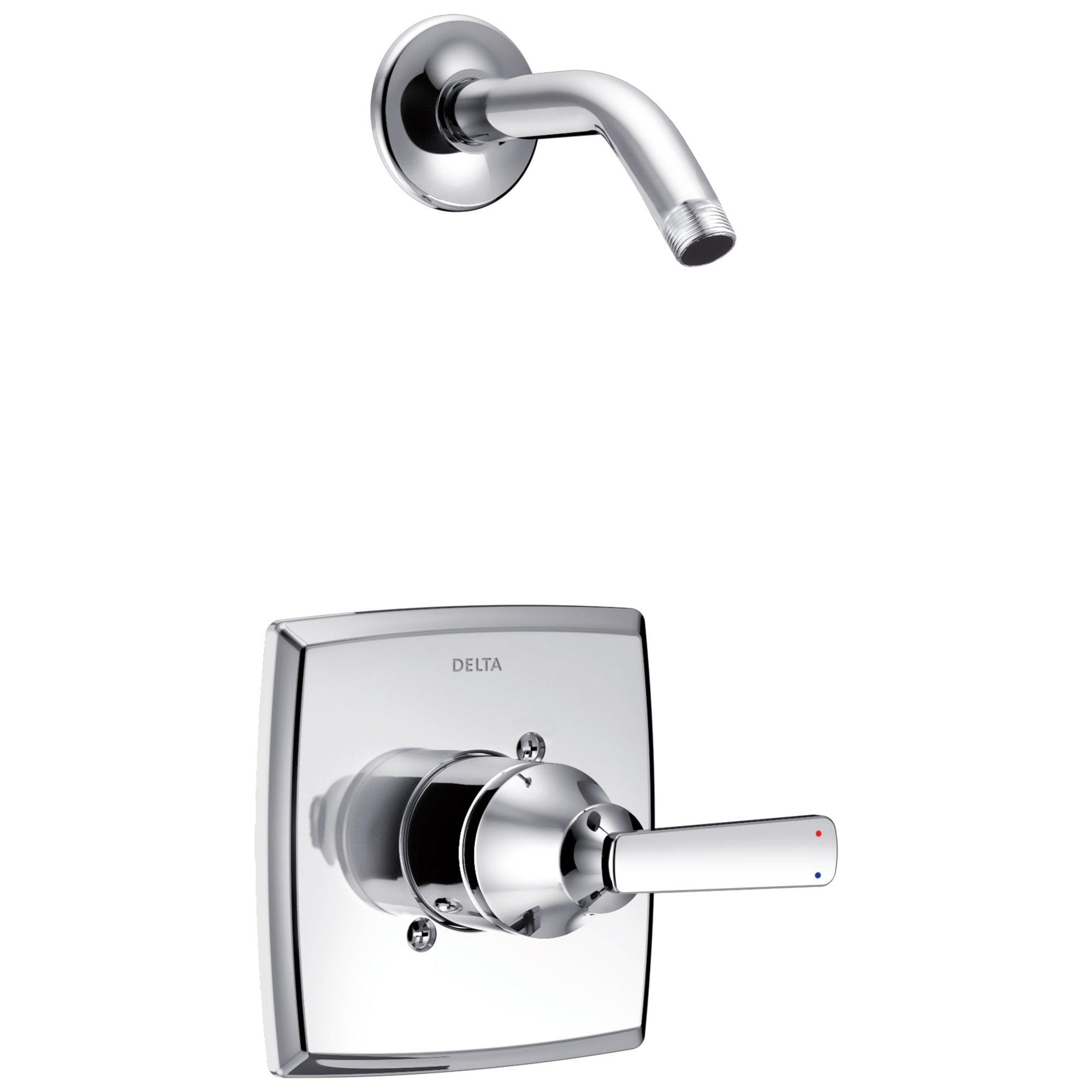 Delta Ashlyn Collection Chrome Monitor 14 Modern Single Lever Shower only Faucet Trim Kit - Less Showerhead Includes Rough-in Valve with Stops D2448V