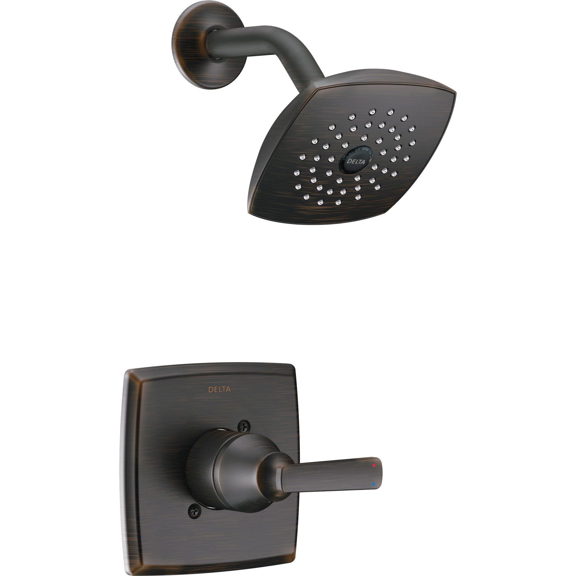 Delta Ashlyn Modern 14 Series Watersense Venetian Bronze Finish Single Handle Shower Only Faucet INCLUDES Rough-in Valve with Stops D1233V