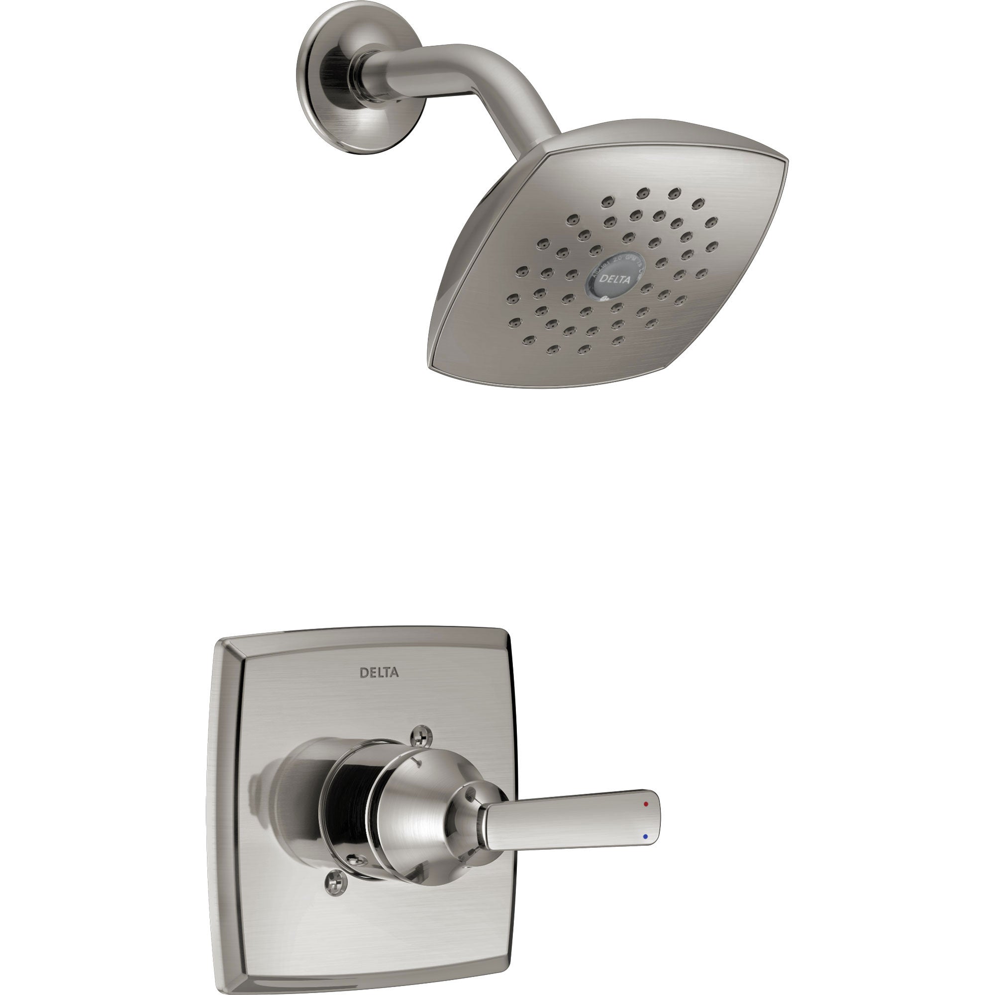 Delta Ashlyn Modern 14 Series Watersense Stainless Steel Finish Single Handle Shower Only Faucet INCLUDES Rough-in Valve with Stops D1231V