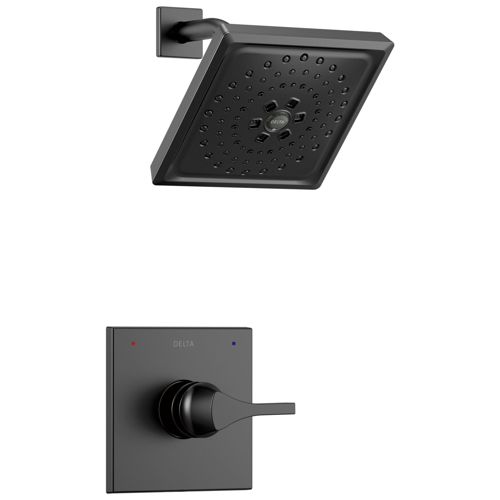 Delta Zura Matte Black Finish Monitor 14 Series H2Okinetic Shower only Faucet Includes Handle, Cartridge, and Valve with Stops D3641V