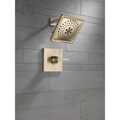 Delta Zura Champagne Bronze Finish Monitor 14 Series H2Okinetic Shower only Faucet Includes Handle, Cartridge, and Valve with Stops D3639V