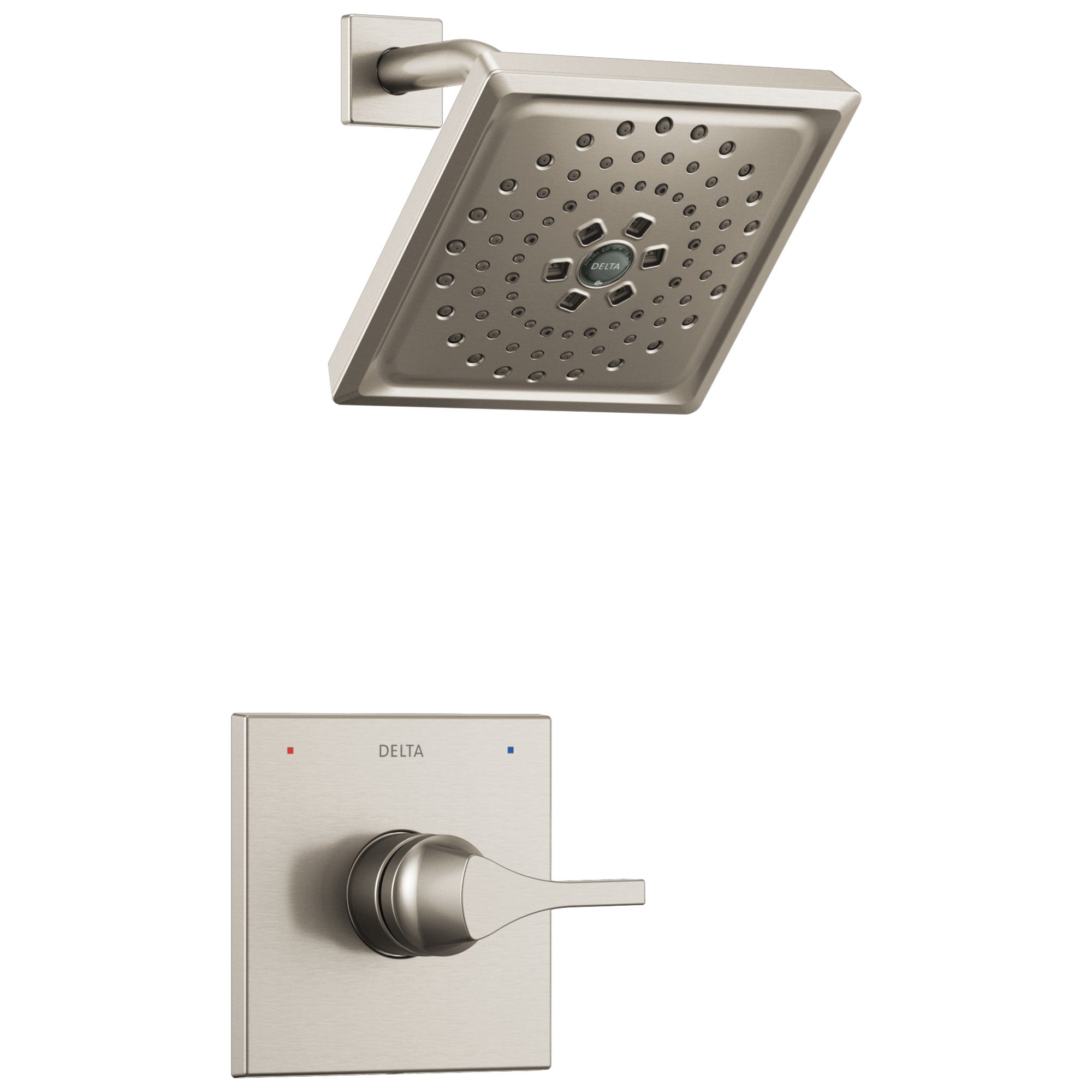 Delta Zura Collection Stainless Steel Finish Modern Single Handle Monitor 14 Shower only Faucet Includes Trim Kit and Rough-in Valve without Stops D2024V