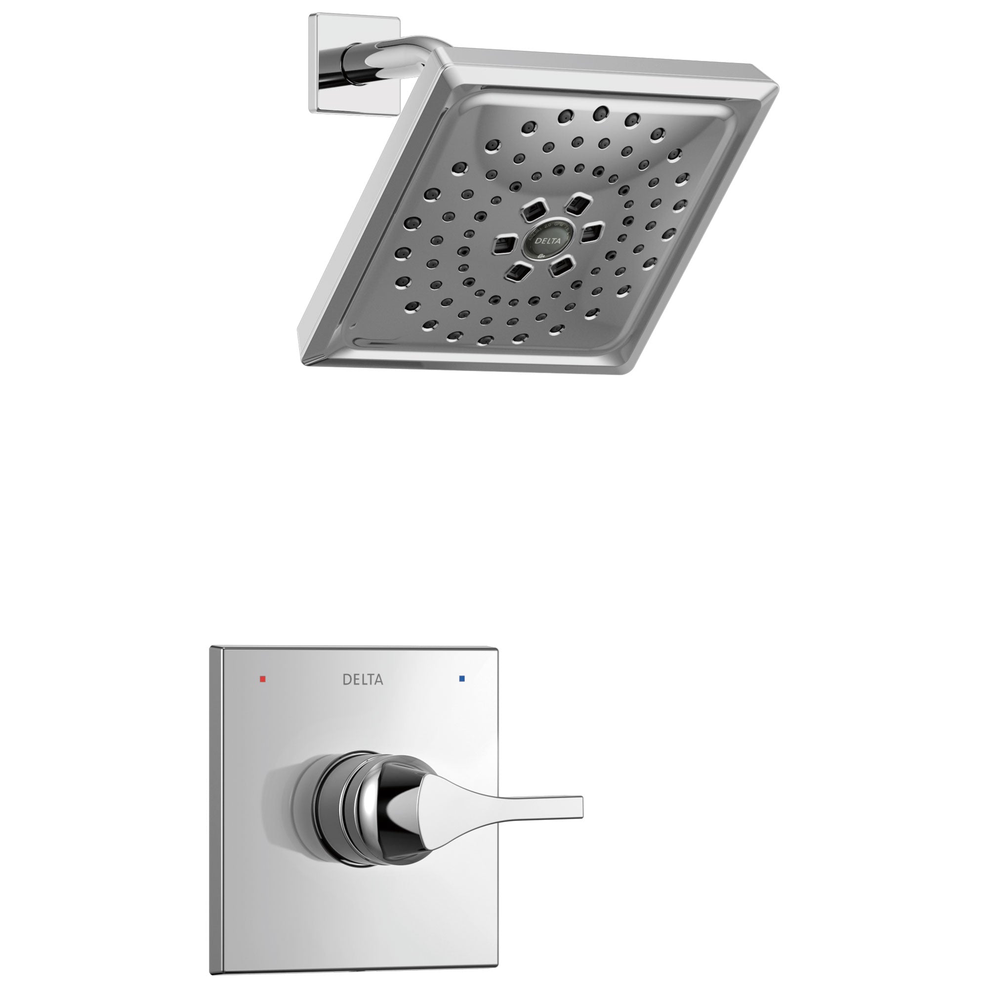 Delta Zura Collection Chrome Modern Single Handle Monitor 14 Series H2Okinetic Shower only Faucet Trim Kit (Rough-in Valve Sold Separately) 743923