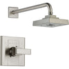 Delta Arzo Stainless Steel Finish Modern Square Shower Faucet with Valve D594V
