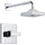 Delta Arzo Chrome Single Handle Modern Square Shower Only Faucet Trim Kit 352393
