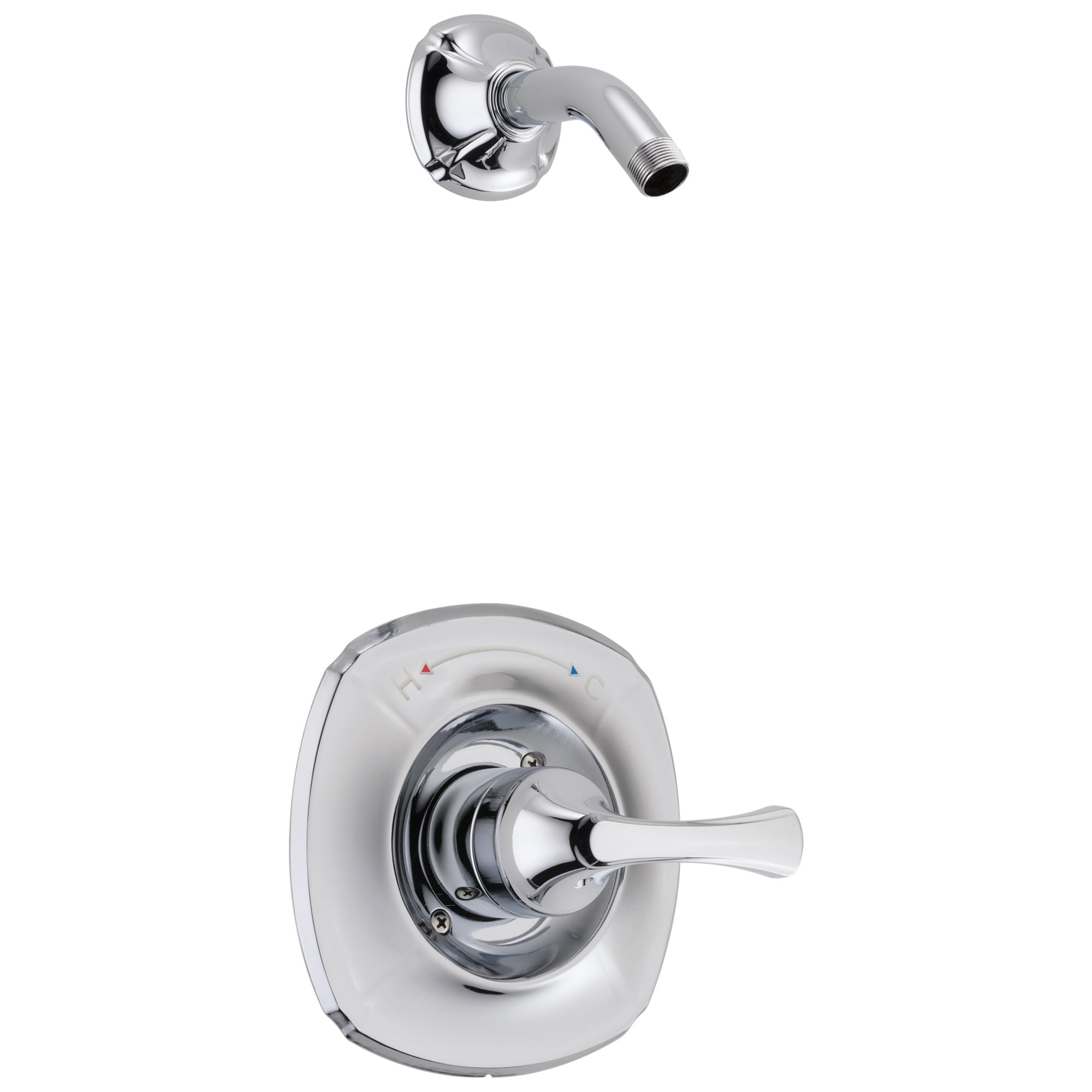 Delta Addison Collection Chrome Monitor 14 Series Single Lever Handle Shower Faucet Trim Kit - Less Showerhead Includes Rough-in Valve with Stops D2434V