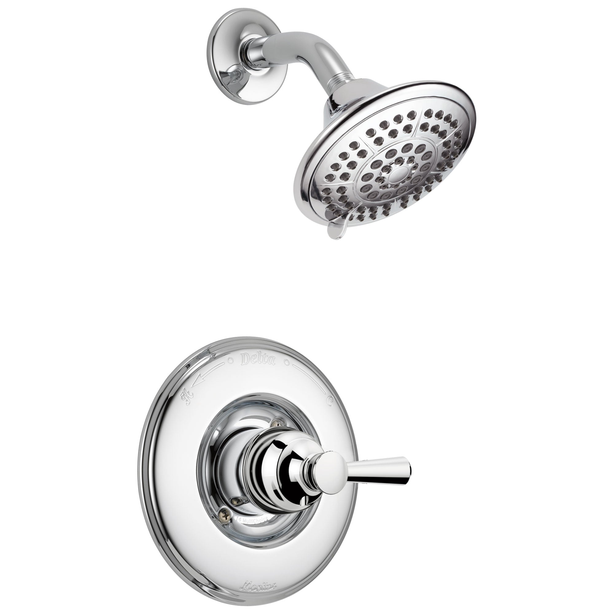 Delta Linden Collection Chrome Monitor 14 Series Contemporary Single Lever Handle Shower only Faucet Includes Rough-in Valve without Stops D2431V