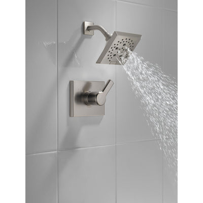 Delta Pivotal Stainless Steel Finish Monitor 14 Series Shower only Faucet Includes Single Lever Handle, Cartridge, and Valve with Stops D3474V