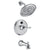 Delta Chrome Cassidy Traditional 14 Series Digital Display Temp2O Single Handle Tub and Shower Combination Faucet Includes Trim Kit and Valve without Stops D2016V