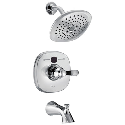 Delta Chrome Transitional One Handle 14 Series Digital Display Temp2O Tub and Shower Combination Faucet Includes Valve with Stops D1999V