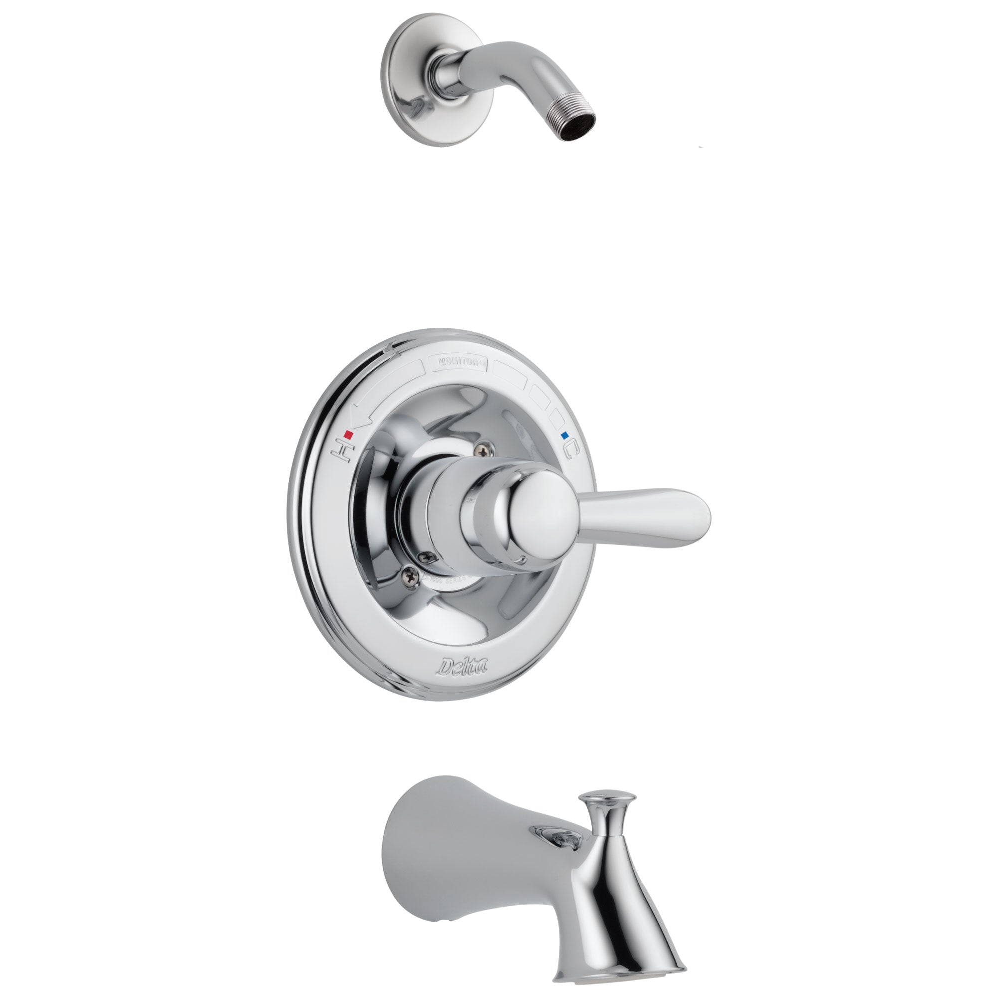Delta Lahara Collection Chrome Monitor 14 Classic Single Lever Tub and Shower Faucet Trim Kit - Less Showerhead (Valve Sold Separately) DT14438LHD