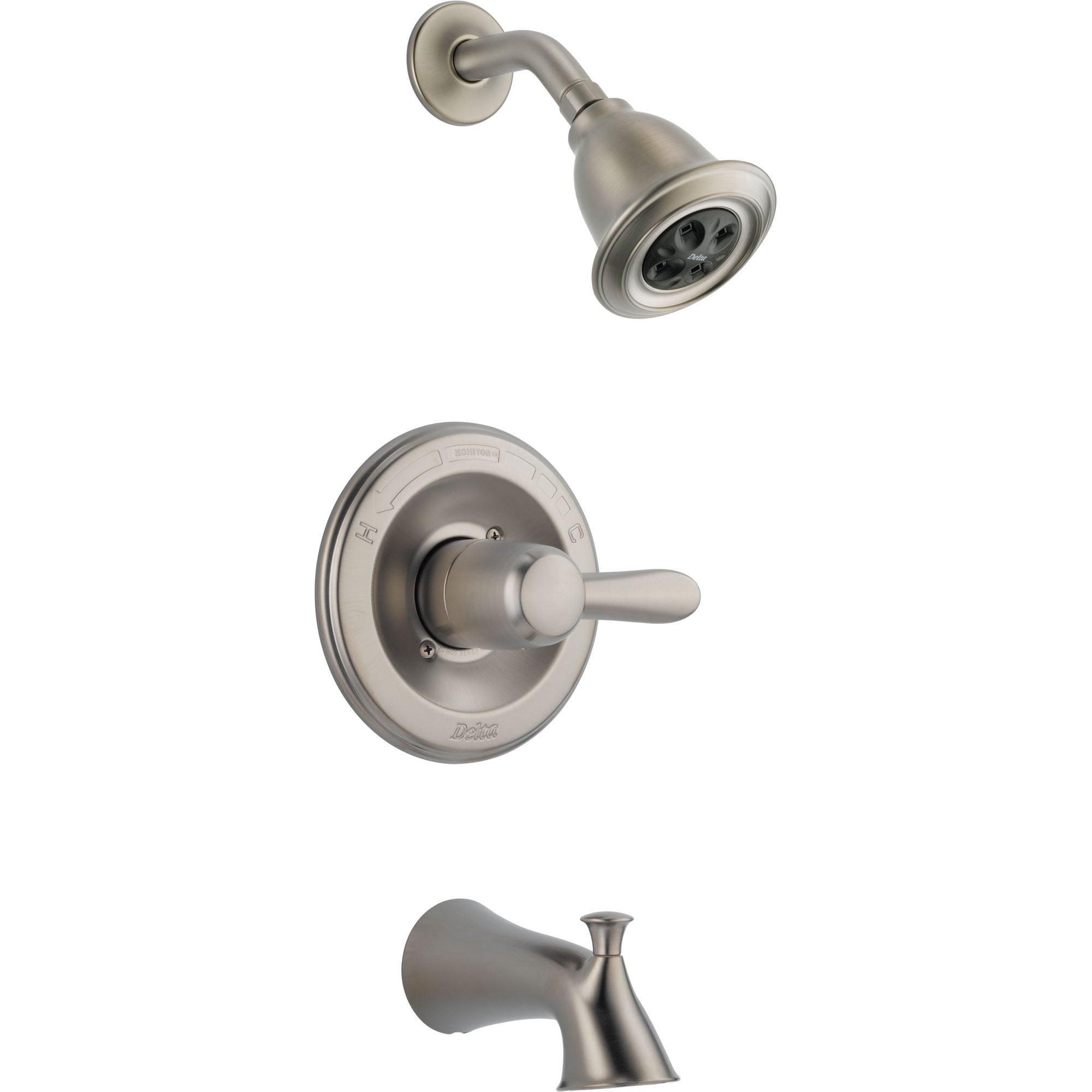 Delta Lahara Stainless Steel Finish Tub and Shower Combination Trim Kit 550088